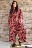Sa Caleta Needlecord Leopard Artist Smock Strawberry