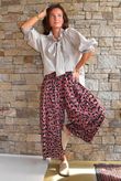 Sa Caleta Needlecord Leopard Barrel Pant Dusky Rose