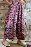 Sa Caleta Needlecord Leopard Barrel Pant Dusky Rose