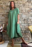 Salcombe Chalk Stripe Cotton Cocoon Dress Palm