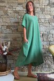 Salcombe Chalk Stripe Cotton Cocoon Dress Palm