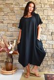 Salcombe Cotton Cocoon Dress Black