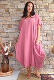 Salcombe Cotton Cocoon Dress Indian Pink