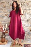 Salcombe Cotton Cocoon Dress Merlot