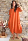 Salcombe Cotton Cocoon Dress Rust