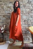 Salcombe Cotton Cocoon Dress Rust