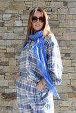 Santa Fe Plaid Hugh Shirt Soft Cobalt