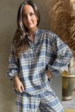 Santa Fe Check Hugh Shirt Soft Cobalt