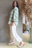 Santa Fe Check Hugh Shirt Soft Jade