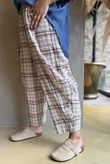 Santa Fe Check Relaxed Barrel Pant Antique Rose