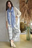 Santa Fe Check Relaxed Barrel Pant Baby Blue