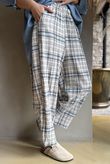 Santa Fe Check Relaxed Barrel Pant Baby Blue