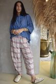 Santa Fe Check Relaxed Barrel Pant Candy