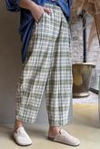 Santa Fe Check Relaxed Barrel Pant Olive