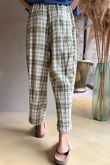 Santa Fe Check Relaxed Barrel Pant Olive