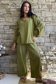 Mimi Pillow Cotton Quirky Pant Olive