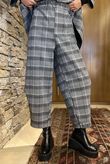 Prince of Wales Check Scuba Stretch Barrel Pant Black