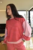 Shoreditch Bell Sleeve Sweat Hot Pink Red