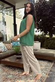 Sicily Pure Cotton Lace Vest Top Plant /20 =