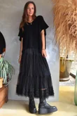 Simone Tulle Midaxi Skirt Black 