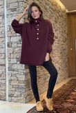 Soft Tech Jersey Funnel Neck Sweatshirt Burgundy