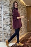 Soft Tech Jersey Funnel Neck Sweatshirt Burgundy