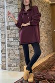 Soft Tech Jersey Funnel Neck Sweatshirt Burgundy