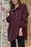 Soft Tech Jersey Funnel Neck Sweatshirt Burgundy