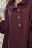 Soft Tech Jersey Funnel Neck Sweatshirt Burgundy