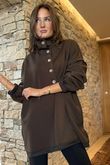 Soft Tech Jersey Funnel Neck Sweatshirt Chocolate
