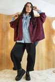 Soft Tech Jersey Relaxed Blazer Burgundy /5=