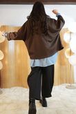 Soft Tech Jersey Relaxed Blazer Chocolate /4=