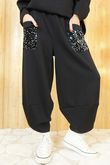 Soft Tech Sequin Pocket Shelby Pant Black Silver /14=