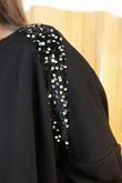 Soft Tech Sequin Scoop Top Black Silver /11=