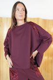 Soft Tech Sequin Scoop Top Burgundy /12=