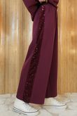 Soft Tech Sequin Wide Leg Pant Burgundy /15=