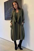 Sola Smart Tech Cowl Cocoon Dress Khaki 