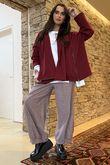 Sola Smart Tech Drape Relaxed Biker Jacket Burgundy 