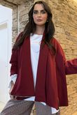 Sola Smart Tech Drape Relaxed Biker Jacket Burgundy 