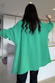 Stella Micro Stud Oversized Shirt Emerald