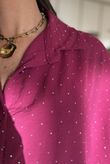 Stella Micro Stud Oversized Shirt Magenta