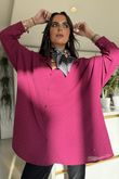 Stella Micro Stud Oversized Shirt Magenta