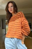 Kondi Stripe Knit Orange Burgundy