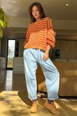 Kondi Stripe Knit Orange Burgundy
