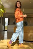 Kondi Stripe Knit Orange Burgundy