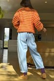 Kondi Stripe Knit Orange Burgundy