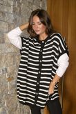 Hoxton Stripe Gilet Black White