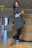 Hoxton Stripe Gilet Black White