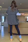 Hoxton Stripe Gilet Black White