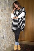 Hoxton Stripe Gilet Black White